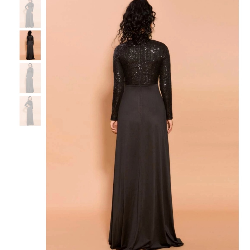 Missord Sequin Fit & Flare Black Dress XL nwt - Picture 3 of 4